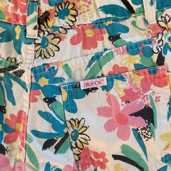 Vintage 80s Floral Print SASSON Shorts - Picture 3 of 4